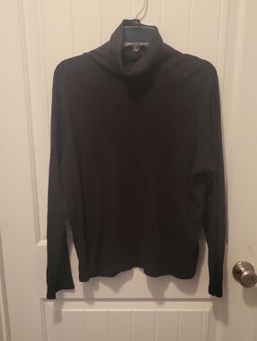 Womens Black White Stag Turtleneck